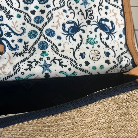 VERA BRADLEY Wicker Clutch with Blue Seahorse Embroidery - Picture 6 of 9